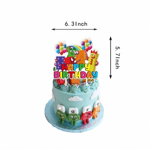 Numberblocks数字积木主题过生日派对装饰气球拉旗蛋糕插套装礼物