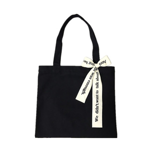 慵懒风自制新款ins韩风unfold织带字母印花日系拉链单肩包帆布包