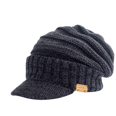 带檐冷帽冬季加厚加绒遮阳毛线帽