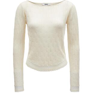 【ONLY奥莱】春季新款百搭荷叶边薄款圆领修身短款针织衫女