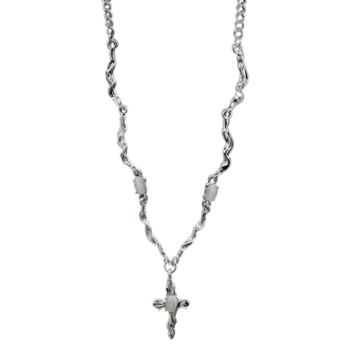 NFF十字架嘻哈小众钛钢项链男