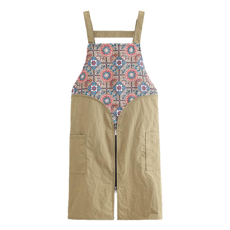 成人工作服防泼水长袖罩衣厨房围裙防油透气耐磨干活餐饮家用做饭