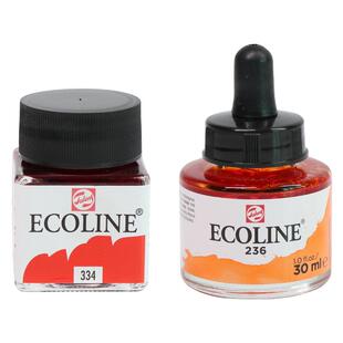 原装进口荷兰泰伦斯伊考伦液体水彩颜料Ecoline透明液态金色白色肤色钢笔墨水墨汁插画动漫绘画水彩水色