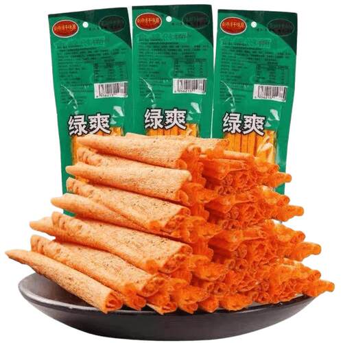 千味源绿爽16克麻辣条校园辣棒零食酒鬼辣片8090儿时怀旧童年记忆
