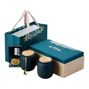 麦辞高档铁皮石斛礼盒空盒陶瓷罐西洋参包装盒高丽参石斛花礼品盒