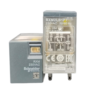 施耐德 RXM2LB1P7 交流230V继电器 RXM230VAC中间继电器 8脚5A
