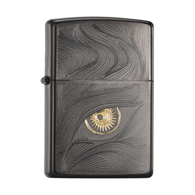 zippo正品打火机秋水含睛黑耀冰