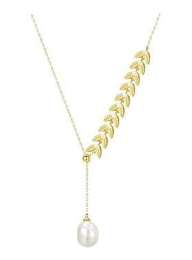 麦穗纯银巴洛克长款Y字设计项链