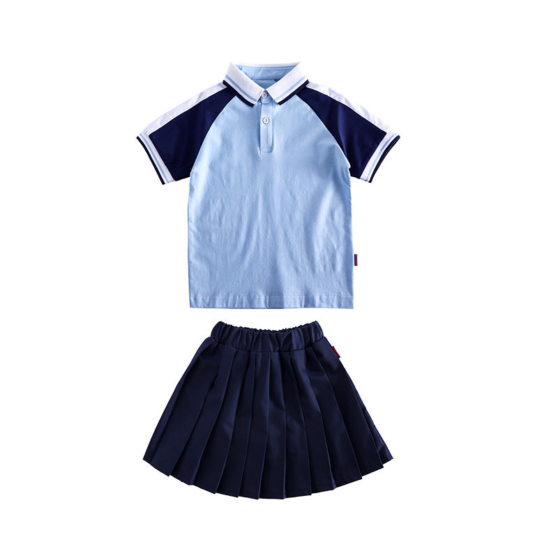 新款幼儿园园服夏装短袖小学生夏季校服班服演出服英伦学院风套装