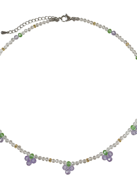 手工串珠项链水晶清新女生