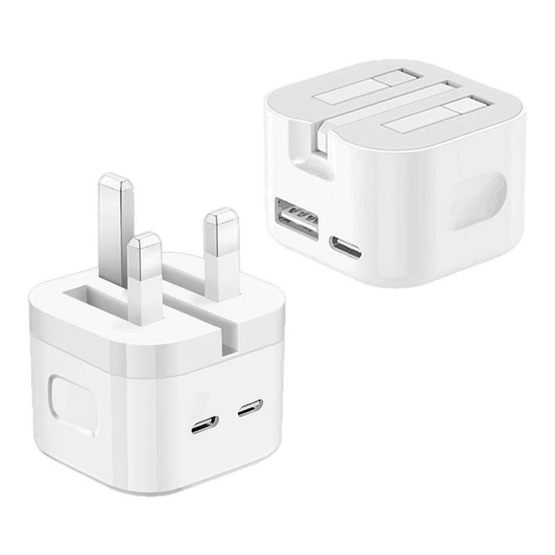 40W英规手机充电器typec充电头usb快充头适用iphone16三星华为小米手表PD20W双口充电器旅行香港新加坡