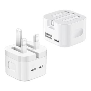 40W英规充电器PD快充头适用iphone17三星华为平板手机充电器typec双口快充头旅行香港新加坡usb插头