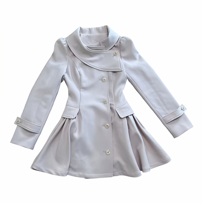 法式千金风收腰大裙摆风衣