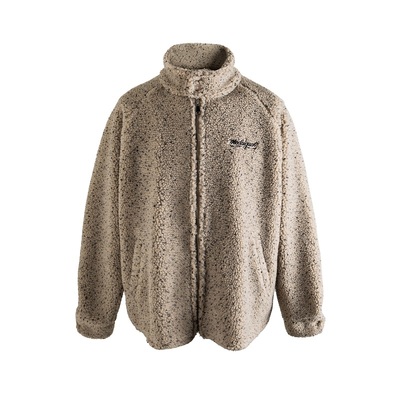 郑小米秋冬宽松西海岸刺绣立领颗粒绒哈灵顿外套男街头滑板夹克衫