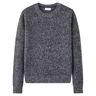 JCLP金纯良品 100%山羊绒 复古花纱宽松圆领插肩袖针织毛衣羊绒衫