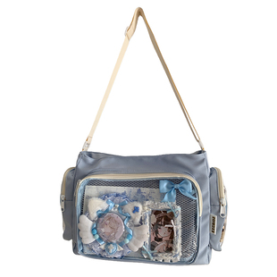 透明层痛包斜挎包女生可爱单肩包二次元风包包女新款大容量邮差包