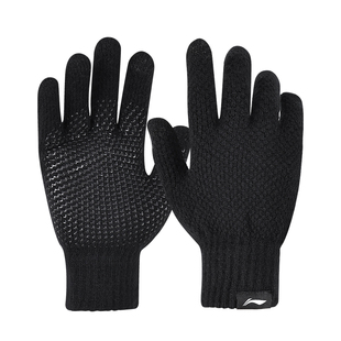 李宁保暖手套防风防寒秋冬加绒加厚防滑通勤骑行户外运动跑步触屏