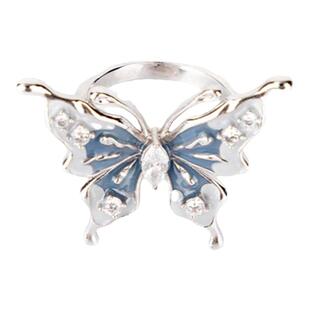 畹町新款蝴蝶戒指女开口可调节强光泽设计时尚气质日常百搭饰品