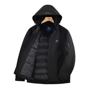 保罗彼得专柜同款秋冬新款男式羽绒服工装保暖外套连帽RBCD33040