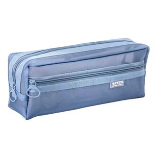 双层透明网纱笔袋考试专用大容量文具袋简约初高中生中考高考2026新款小学生文具盒男生高颜值女孩儿童铅笔盒