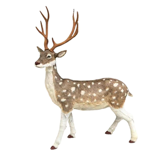 真皮仿真梅花鹿大型动物模型鹿摆件展厅装饰影视道具园林景观造景