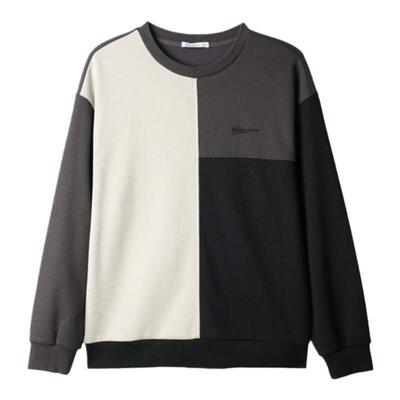 IRA【特惠清仓】春季门店款拼接设计字母刺绣圆领卫衣男套头上衣