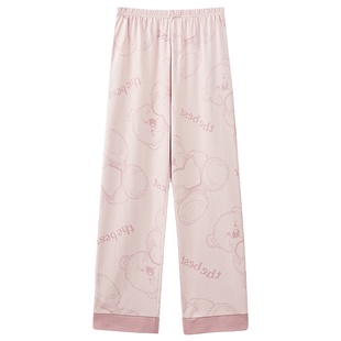 浪莎新款睡裤女纯棉针织单裤大码宽松家居裤可外穿春夏居家长裤