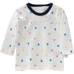 儿童男童纯棉打底衫秋衣儿童男孩薄款宝宝长袖t恤睡衣宽松上衣A类