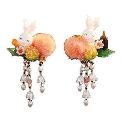 古风可爱兔子儿童对夹发饰