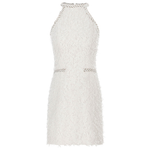 sincethen 法式千金风挂脖连衣裙白色短款礼服裙高级感穿搭女春季