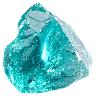 彩色冰蓝玻璃石头不规则装饰园林鱼缸底部造景用浅蓝色绿色玻璃石