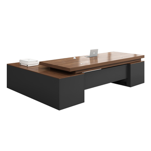 办公桌老板桌办公室桌椅组合2025新款轻奢高级感总裁单人主管桌子