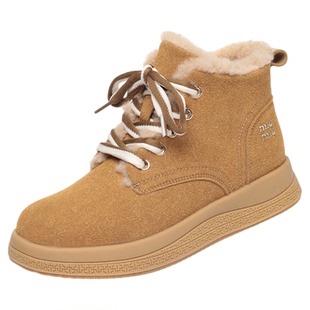 小鞋匠2025加绒秋冬季棉鞋雪地靴女舒适高颜值保暖软皮软底不累脚