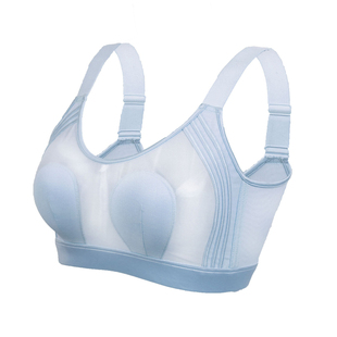 超薄透明内衣女大胸显小显瘦收副乳防下垂兔耳杯聚拢蕾丝文胸罩夏