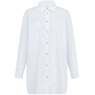 曼德诗方领白衬衫女2026春季新款上衣简约内搭职场通勤薄款衬衣