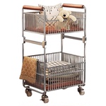 衣服收纳筐家用小推车脏衣篮分层可移动零食置物架落地客厅脏衣篓