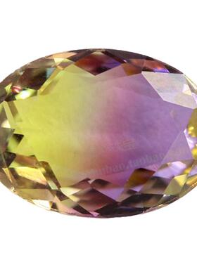 蛋形西瓜碧玺玻璃紫黄金宝石裸石 宝石椭圆形戒指配DIY石补钻BX11