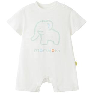 papa夏季百叶凉爬服短裤睡衣宝宝哈衣婴儿短袖连体衣爬爬母婴衣服