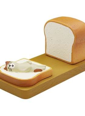 美味吐司面包平板树脂三花猫