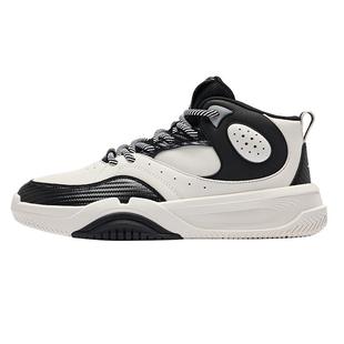 擎天鸿星尔克运动鞋冬季新款高帮休闲鞋皮面鞋子男士篮球文化板鞋