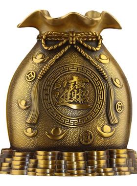 纯黄铜存钱罐硬币储存罐钱袋福袋