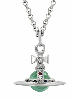 超冰透~SHANCAI 薄荷绿orb土星项链合集叠戴锁骨链毛衣链大号中号