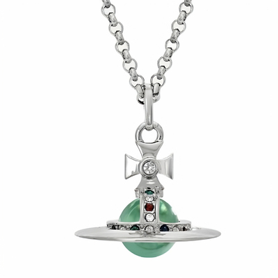 超冰透~SHANCAI 薄荷绿orb土星项链合集叠戴锁骨链毛衣链大号中号