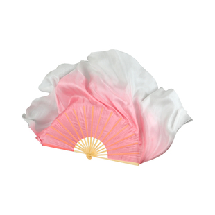 落了白舞蹈西厢寻他真丝舞蹈扇子藕粉渐变古典舞胶州秧歌扇子丝巾