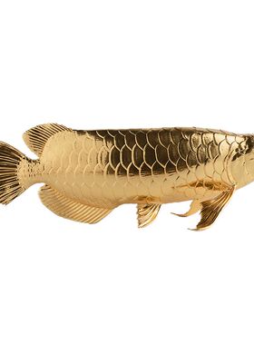 金龙鱼摆件贴真金年年有余锦鲤客厅电视柜办公桌装饰乔迁开业礼品