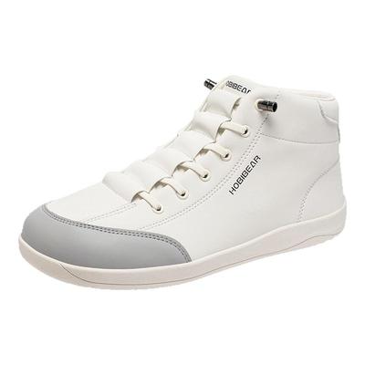 HOBIBEAR男鞋秋季新款棉鞋一脚蹬高帮鞋宽楦鞋女士冬鞋宽头赤足鞋