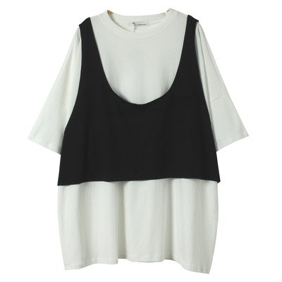 五分短袖韩国街头T恤中长水洗棉