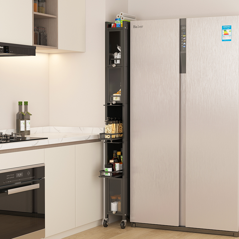 厨房夹缝收纳柜抽屉式20/25/30cm公分宽冰箱旁边的置物架储物柜子