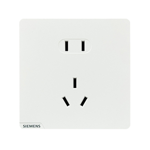 西门子开关插座皓彩米绒白奶油风哑光一开五孔USB16A空调插座面板