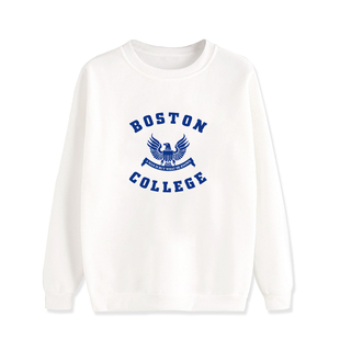Boston College波士顿学院卫衣圆领套头秋冬季加绒加厚青少年外套